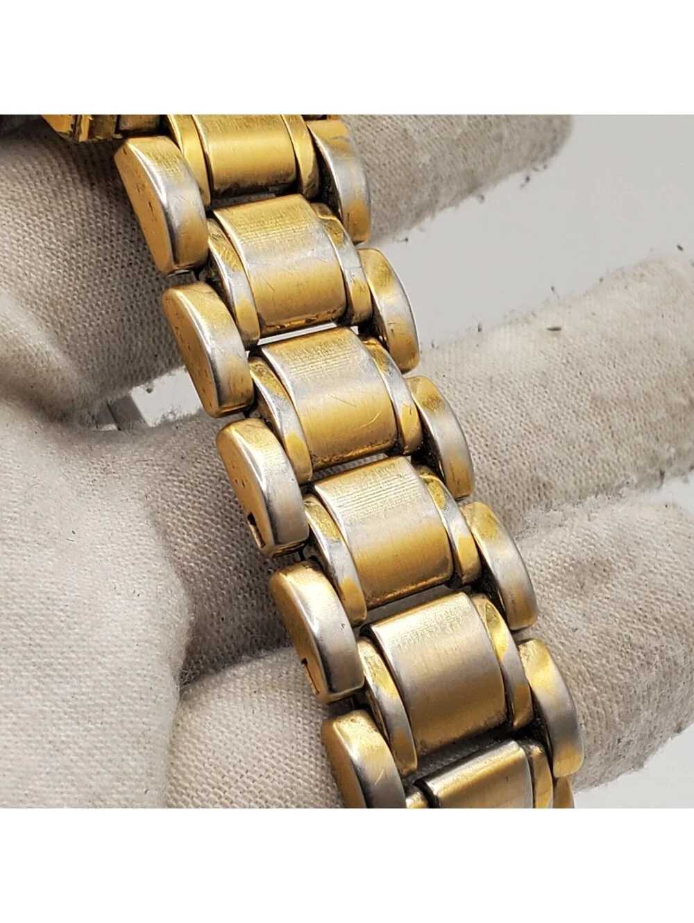 Armitron Multifunction Watch Men 37mm Gold Tone Rotating Bezel New Battery